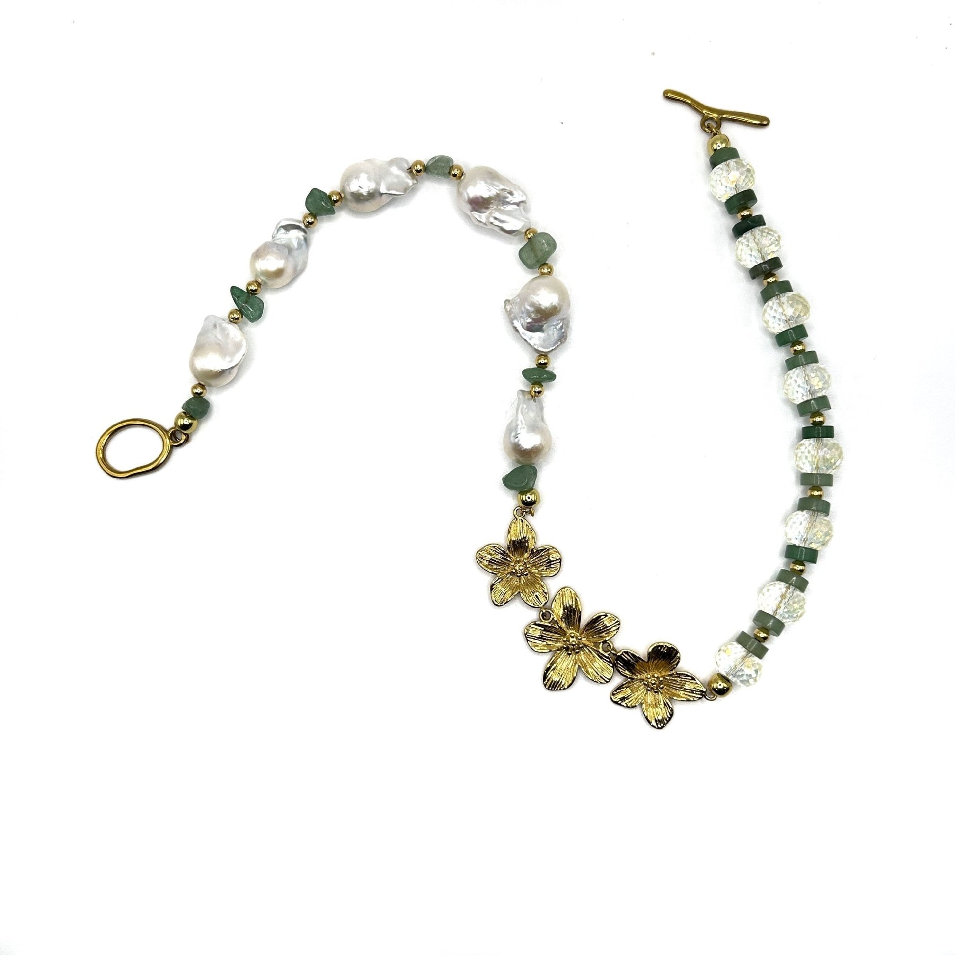 Baroque Pearl Crystal Collar Necklace - T. Randall Jewelry