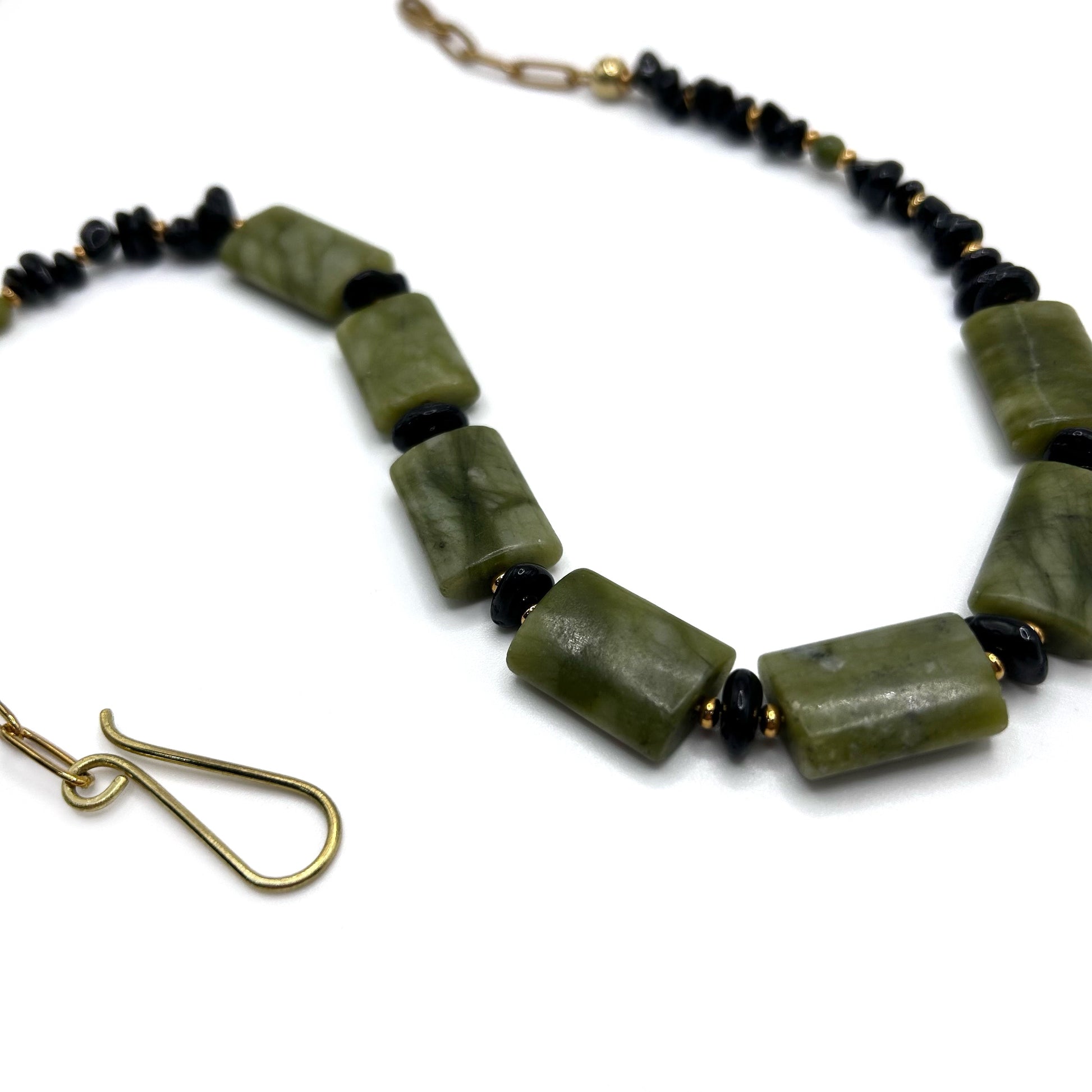 Black Tourmaline and Serpentine Necklace - T. Randall Jewelry