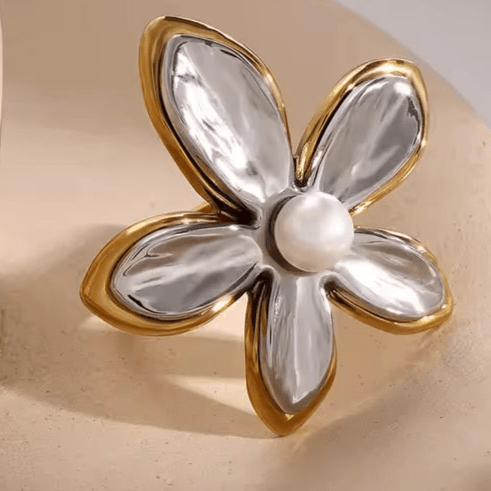 Mixed Metals Flower Statement Ring - T. Randall Jewelry