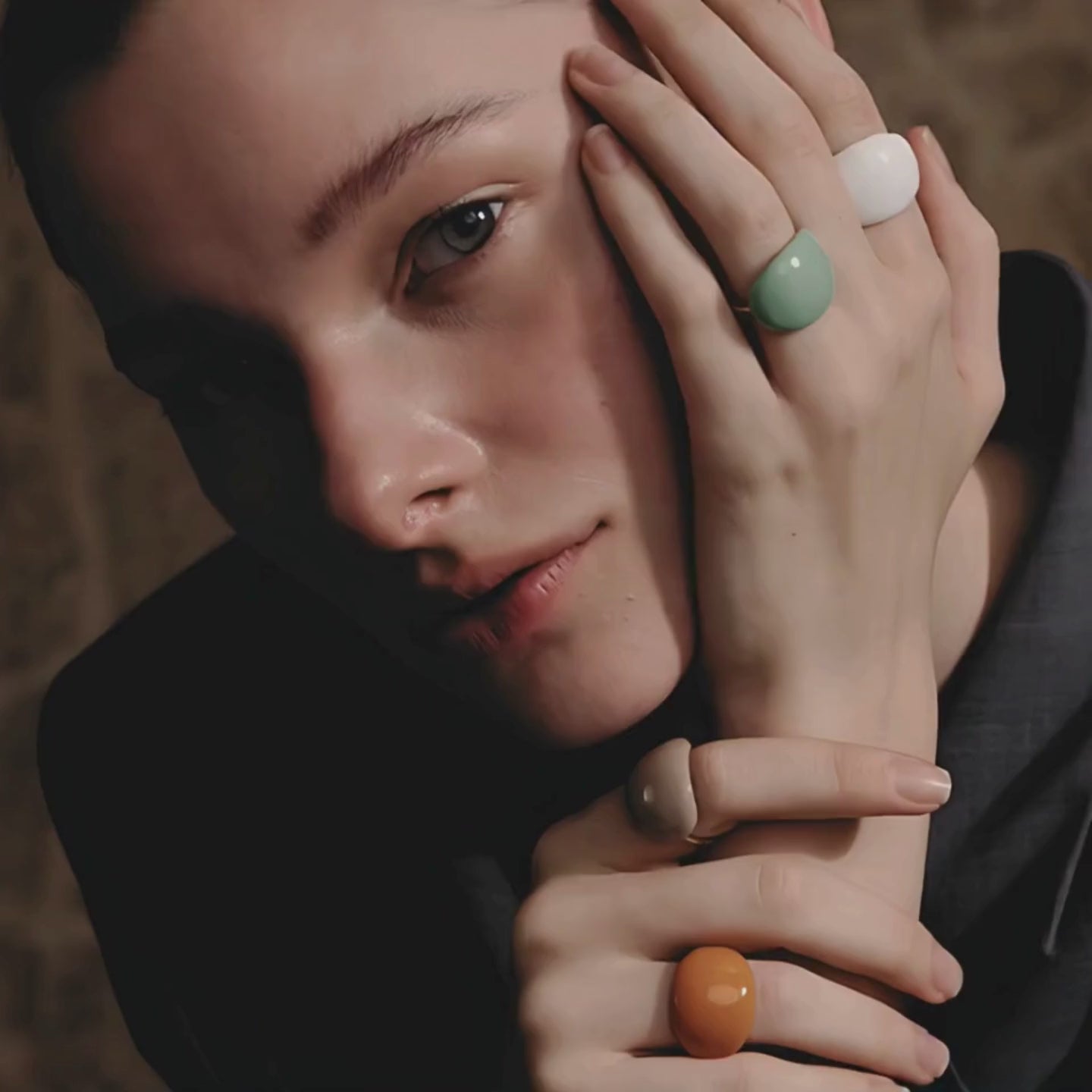 Load video: enamel rings on model