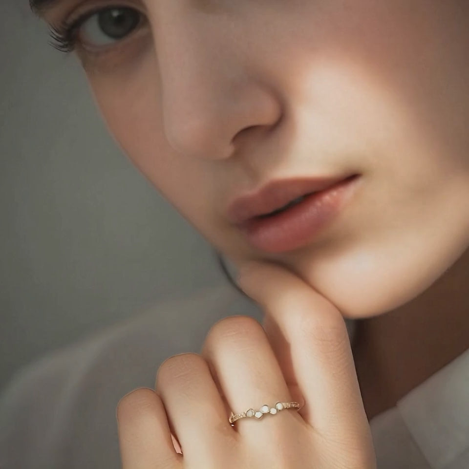 Load video: Lunar Glow Ring 18K Gold Plate