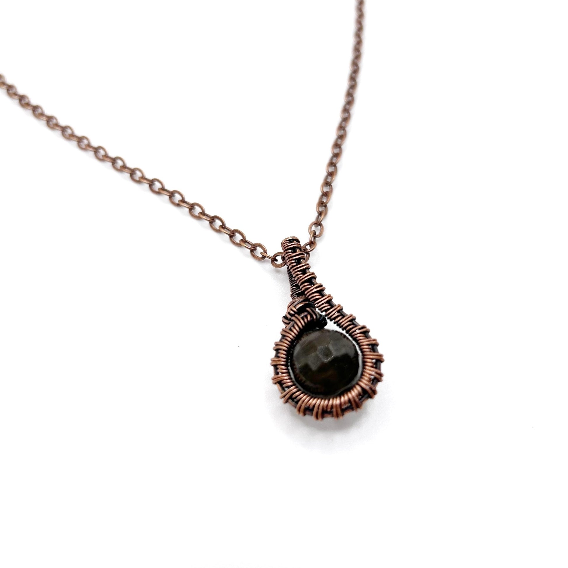 Wire Wrapped Labradorite Copper Pendant Necklace - T. Randall Jewelry