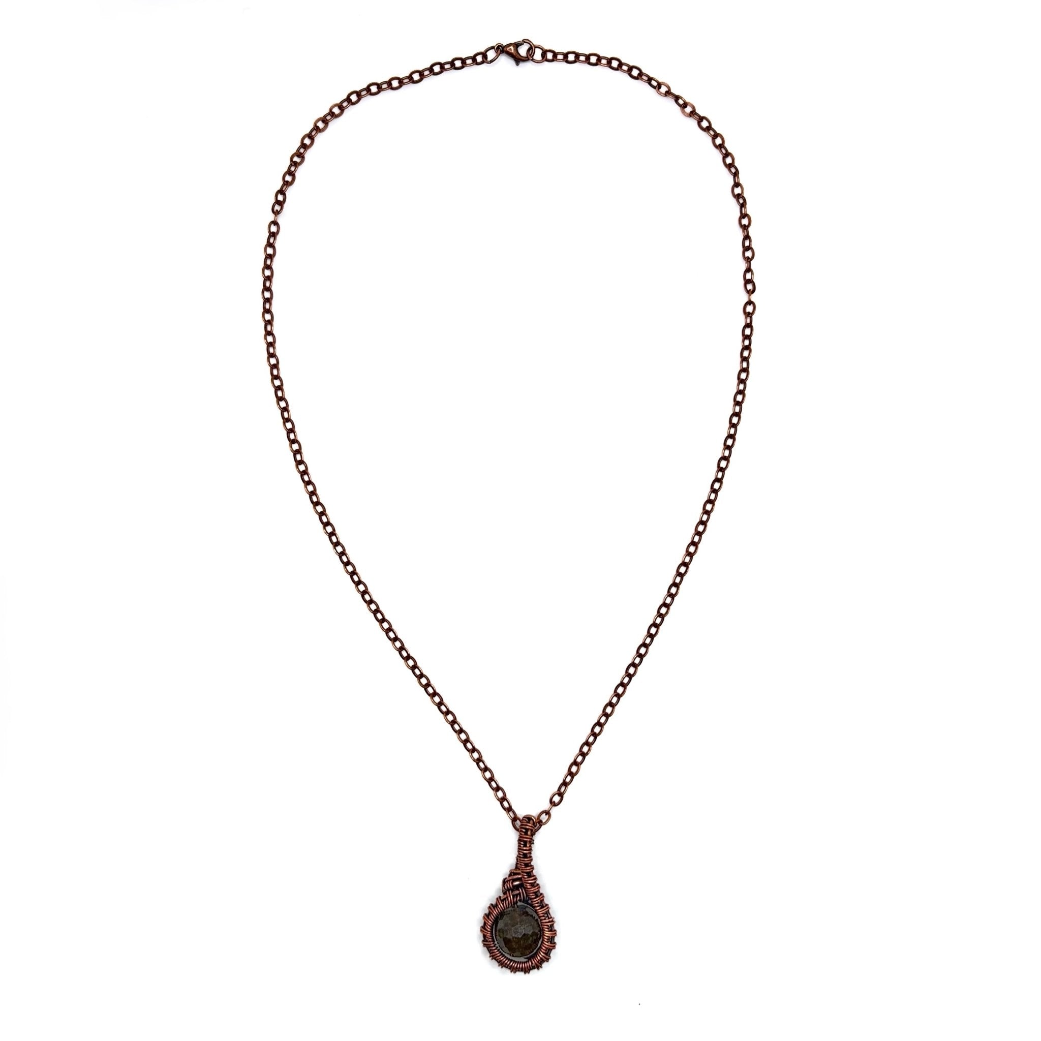 Wire Wrapped Labradorite Copper Pendant Necklace - T. Randall Jewelry
