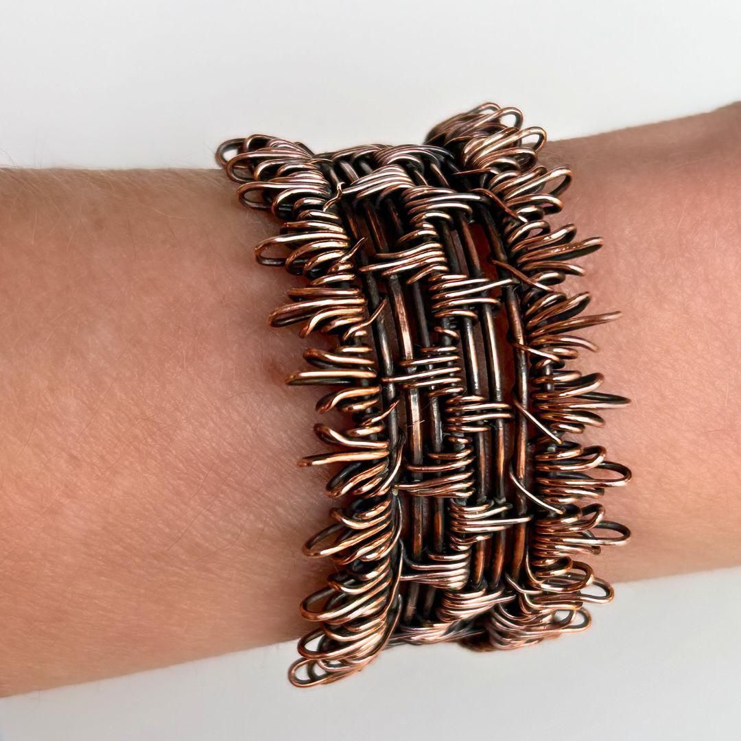 Wire Wrapped Copper Cuff Bracelet
