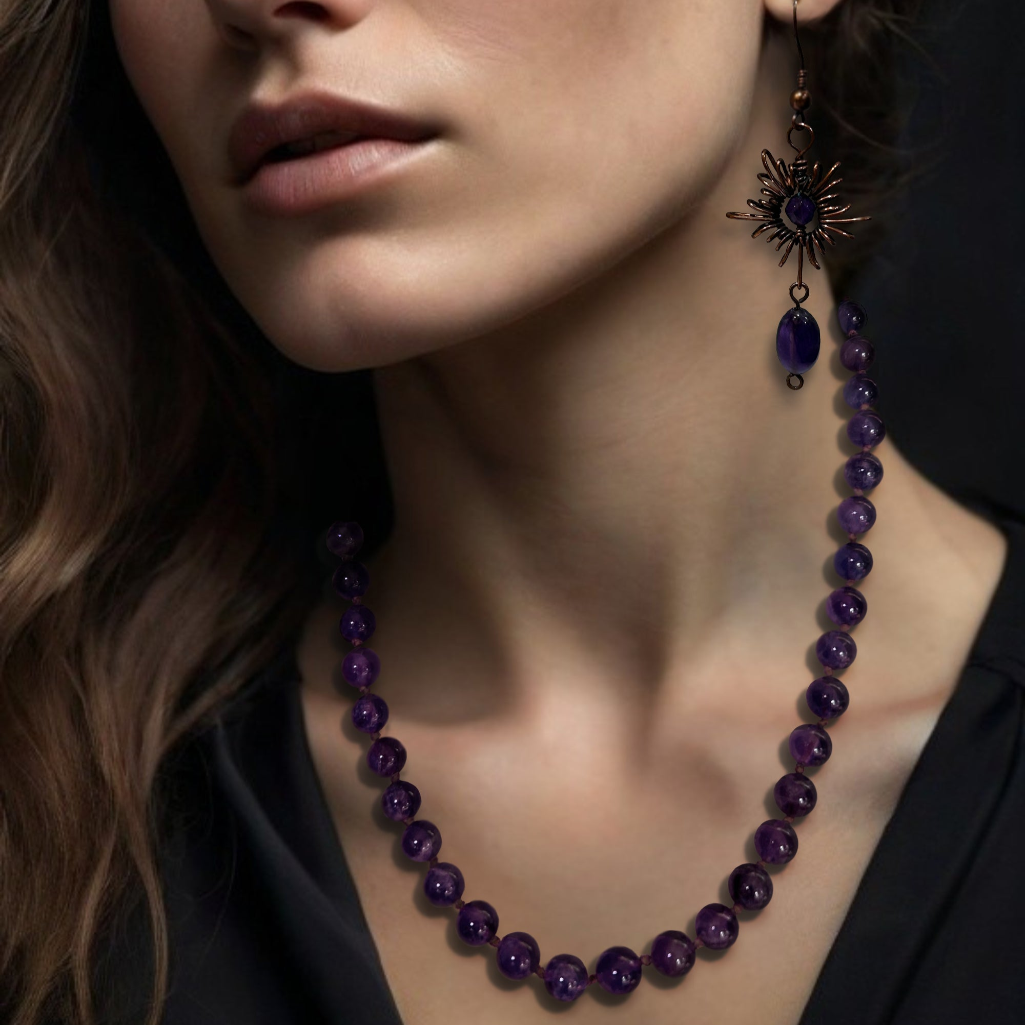 Amethyst Knotted Necklace