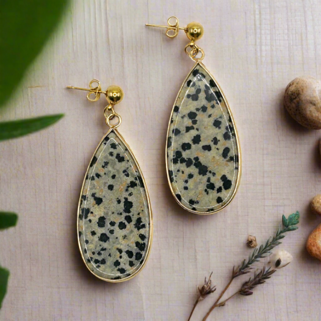 Dalmatian Jasper Drop Earrings - T. Randall Jewelry