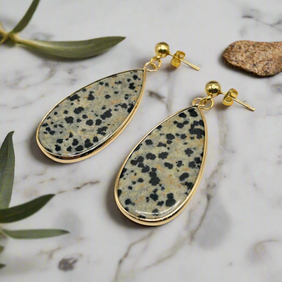 Dalmatian Jasper Drop Earrings - T. Randall Jewelry