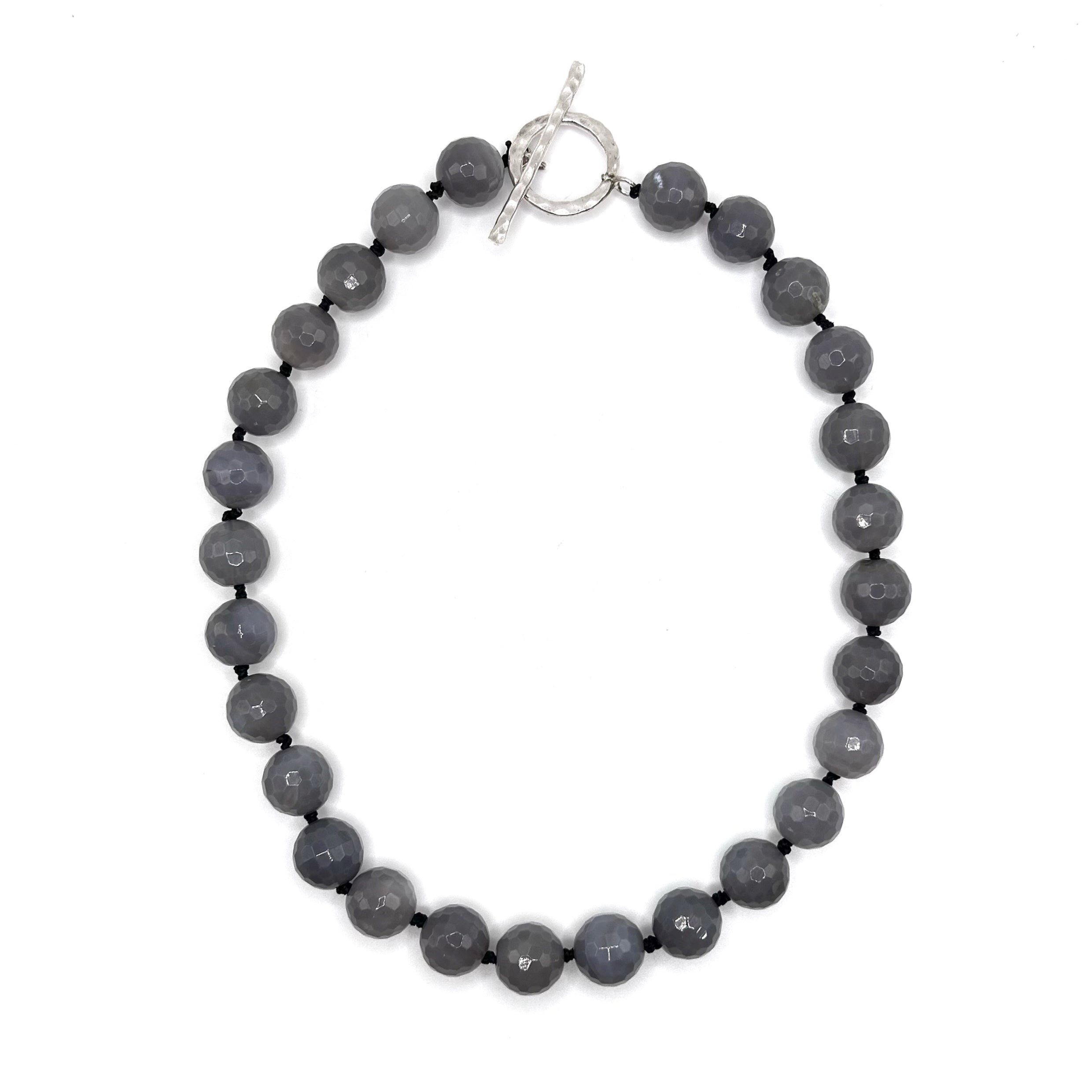 Faceted Gray Agate Statement Necklace