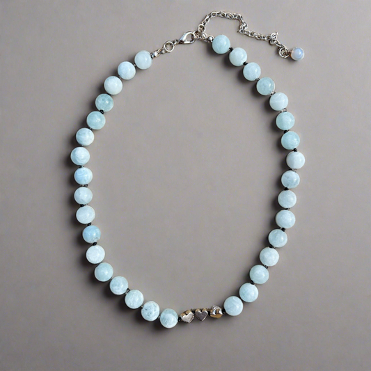 Aquamarine knotted necklace