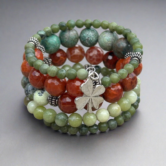 jade agate turquoise wrap bracelet