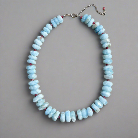 aquamarine nugget statement necklace