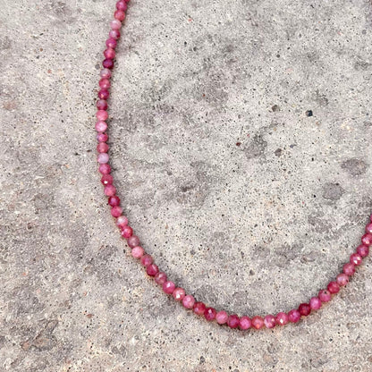 Faceted Pink Tourmaline Necklace