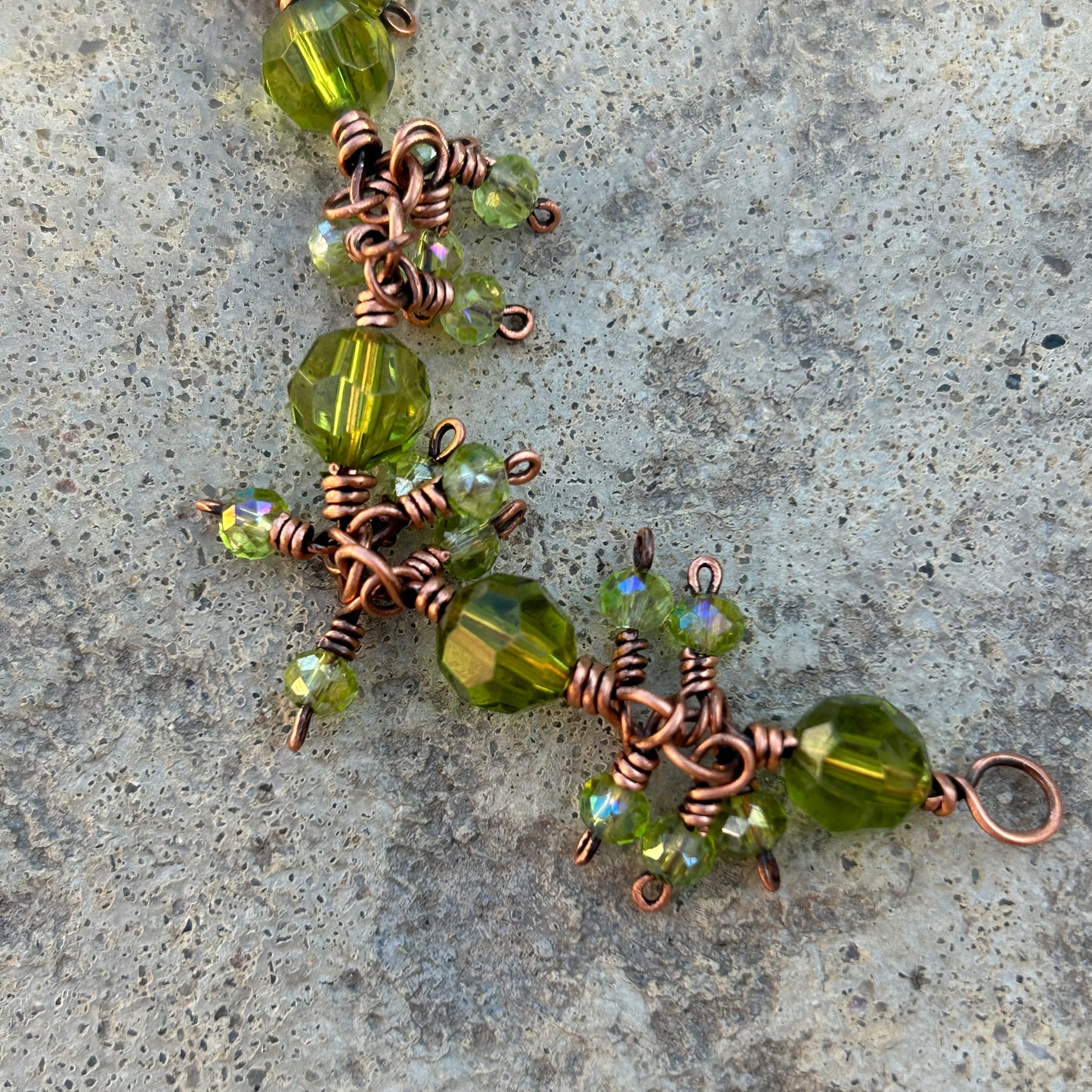 Green Crystal Dangle Bracelet