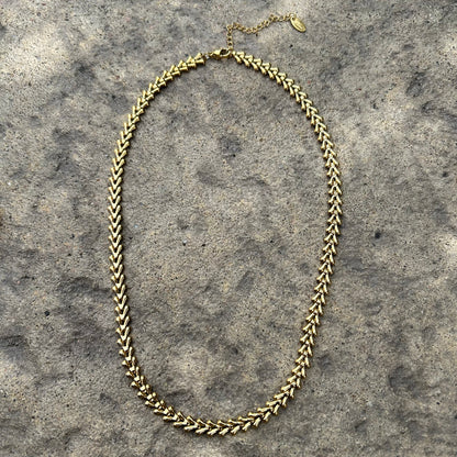 Gold Leaf Link Necklace