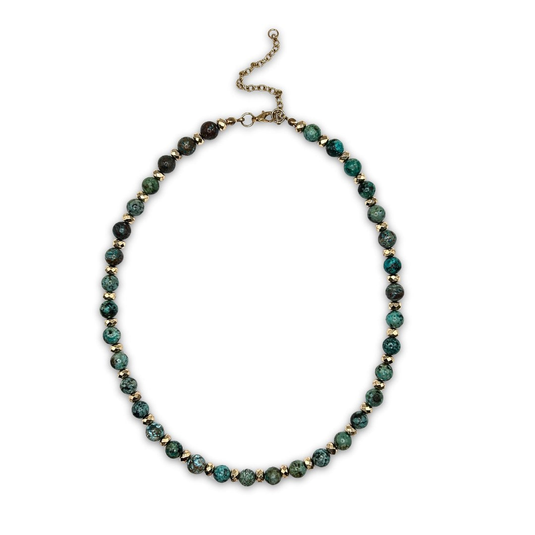 African Turquoise Beaded Necklace