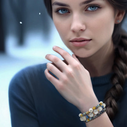 Stretchy Stack Bracelets in Arctic Frost