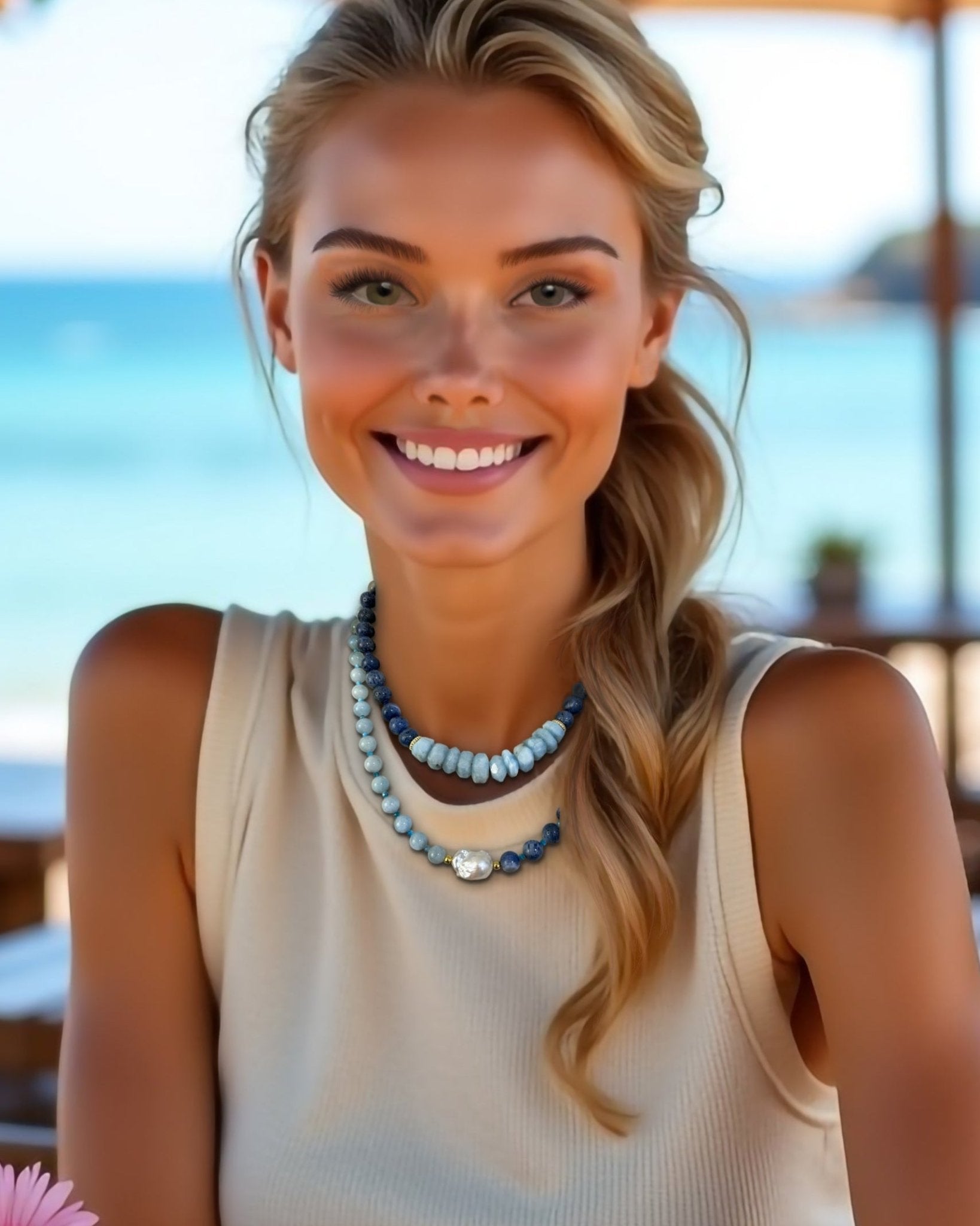 Aquamarine Coral Necklace - T. Randall Jewelry