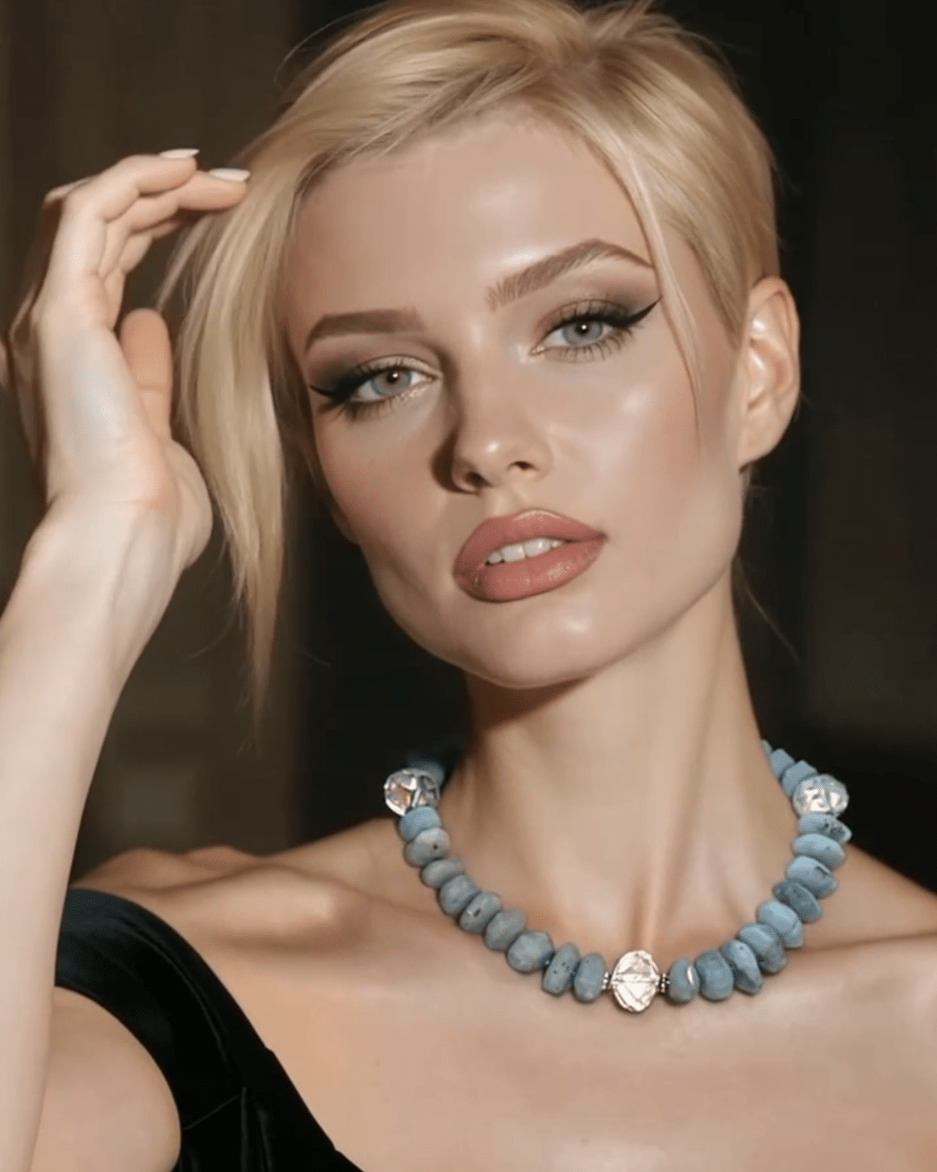 Aquamarine Crystal Collar Necklace - T. Randall Jewelry