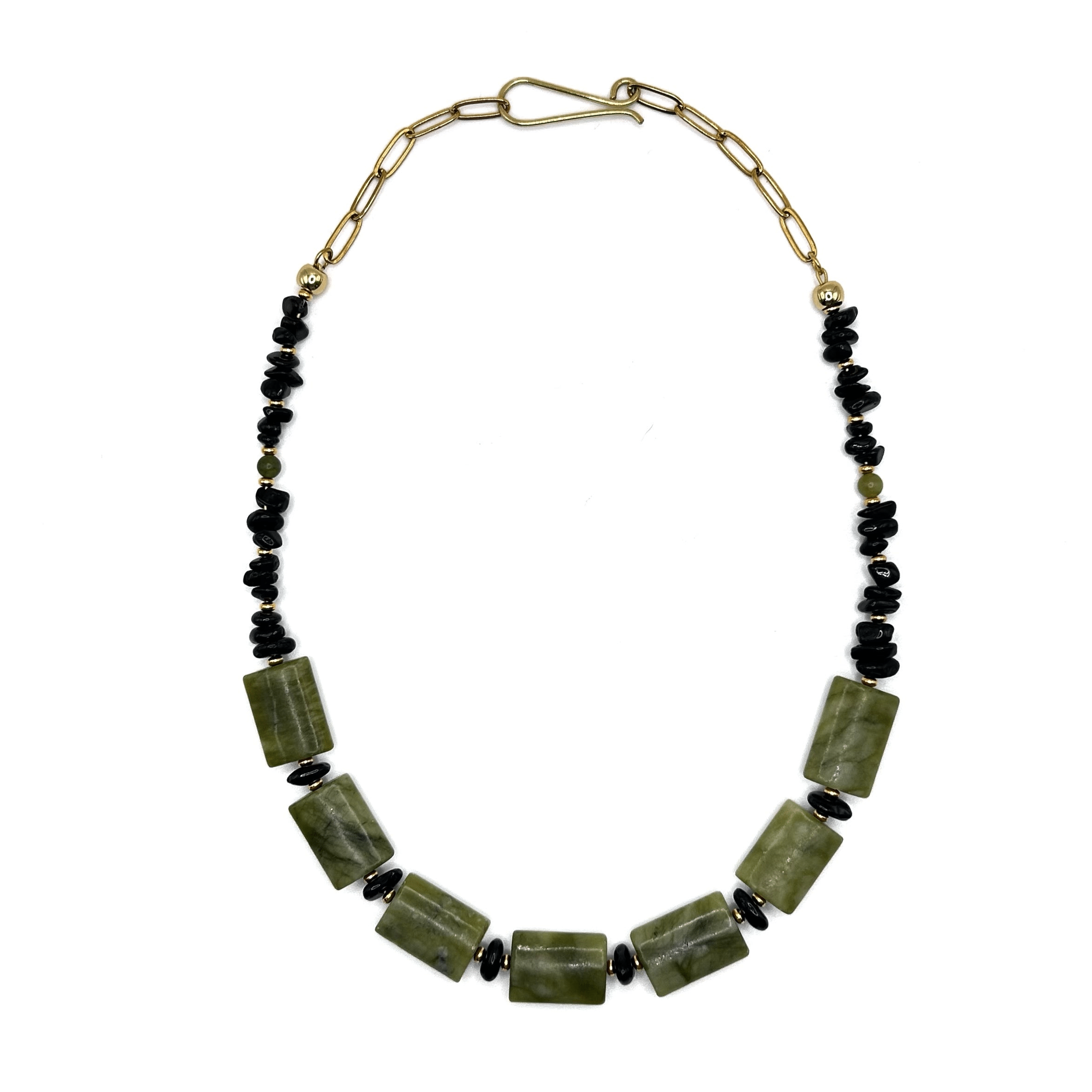 Black Tourmaline and Serpentine Necklace - T. Randall Jewelry