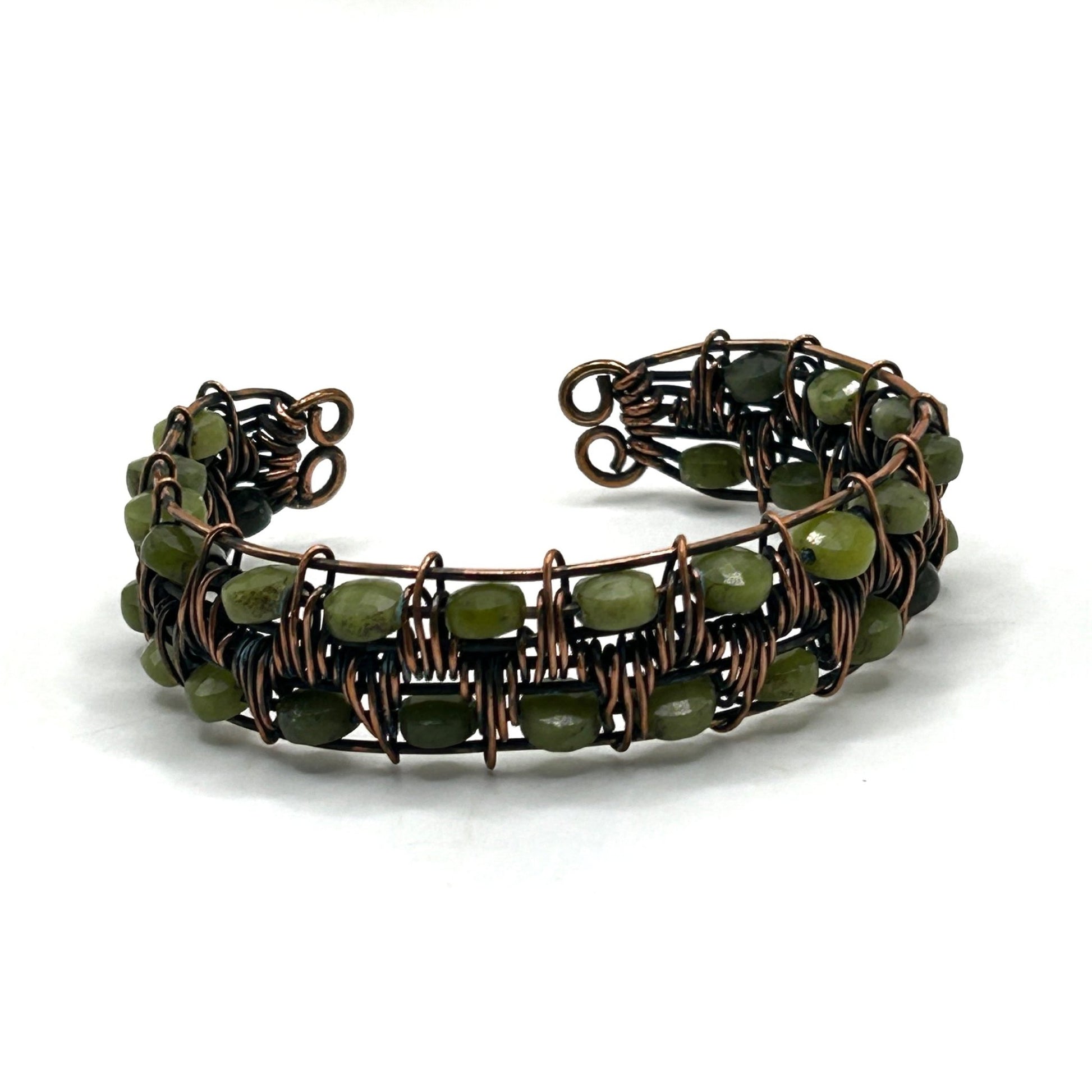 Copper and Jade Cuff Bracelet - T. Randall Jewelry
