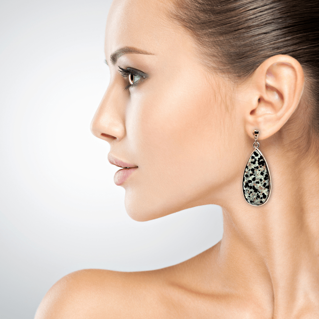Dalmatian Jasper Drop Earrings - T. Randall Jewelry