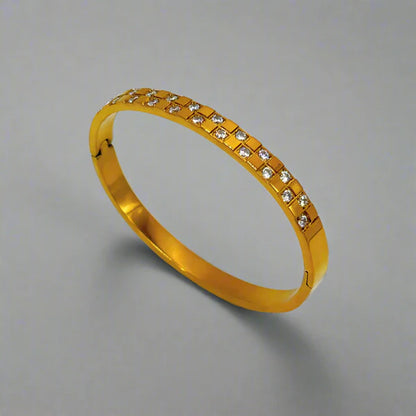 Golden Mosaic Bangle Bracelet