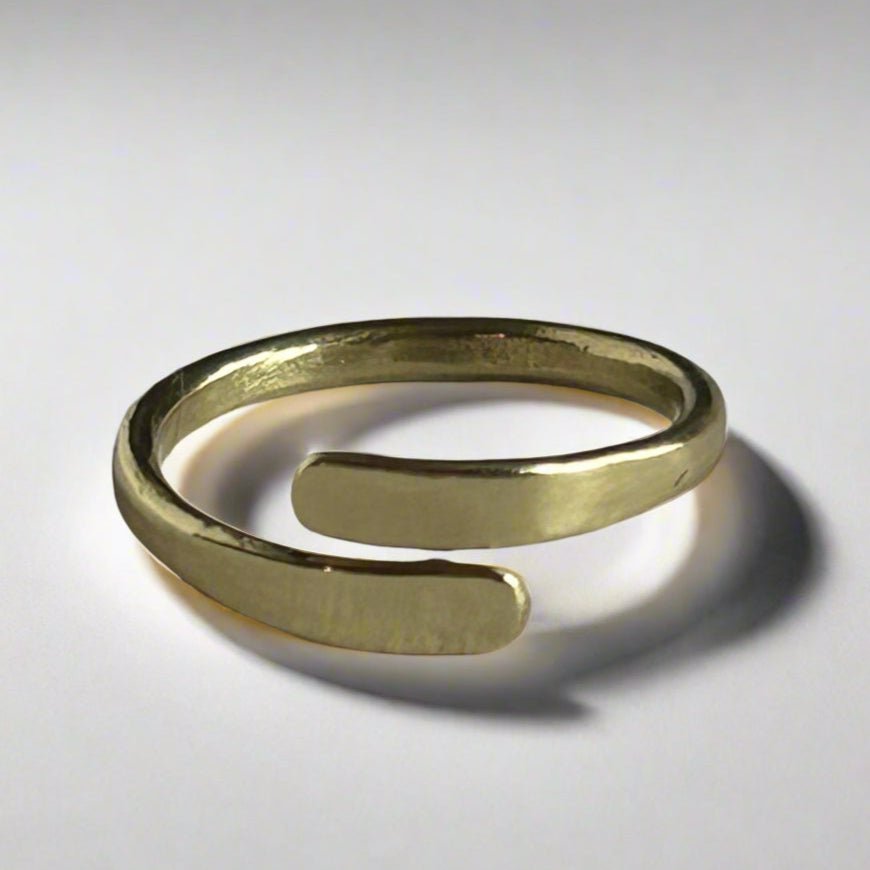Hammered Brass Bypass Ring - T. Randall Jewelry