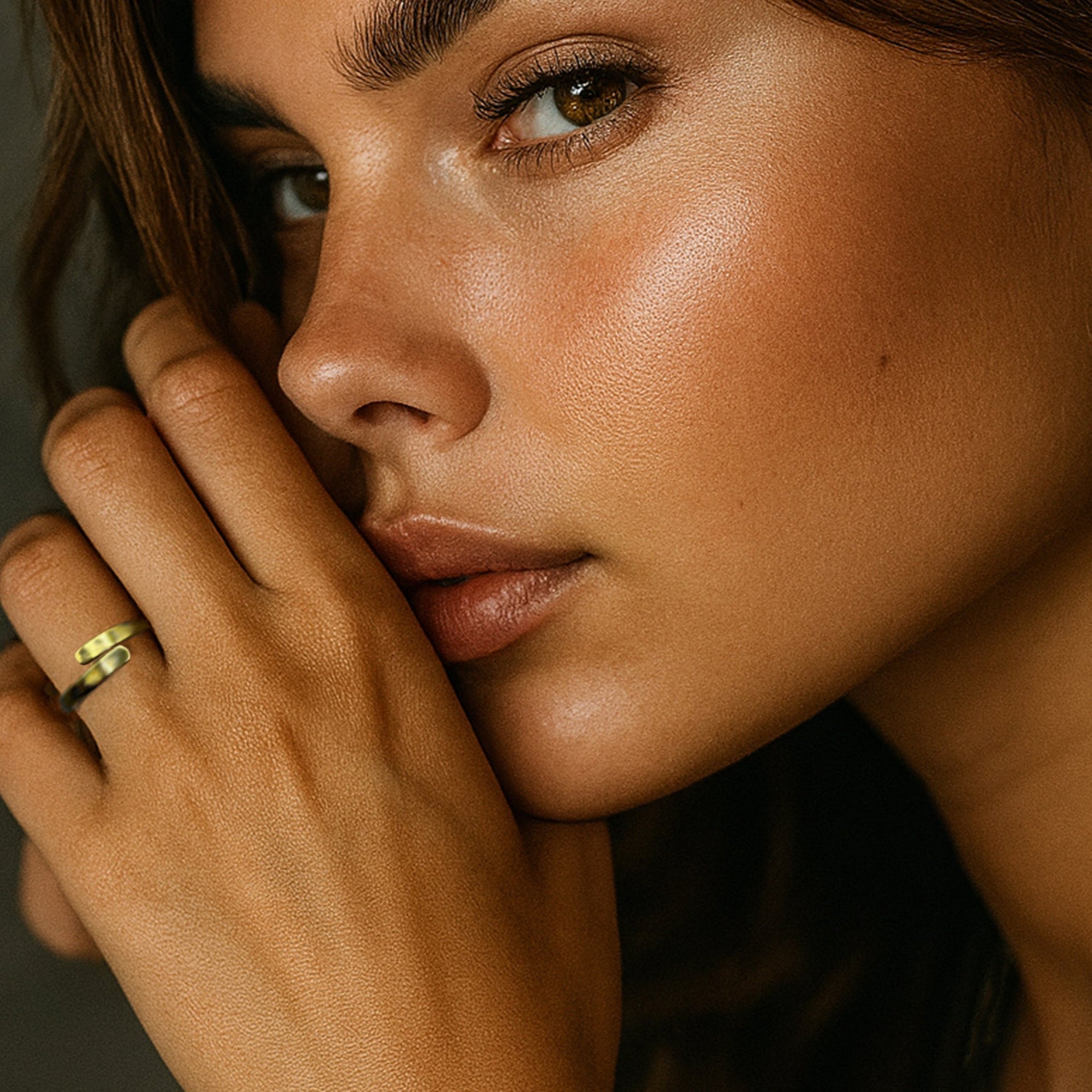 Hammered Brass Bypass Ring - T. Randall Jewelry