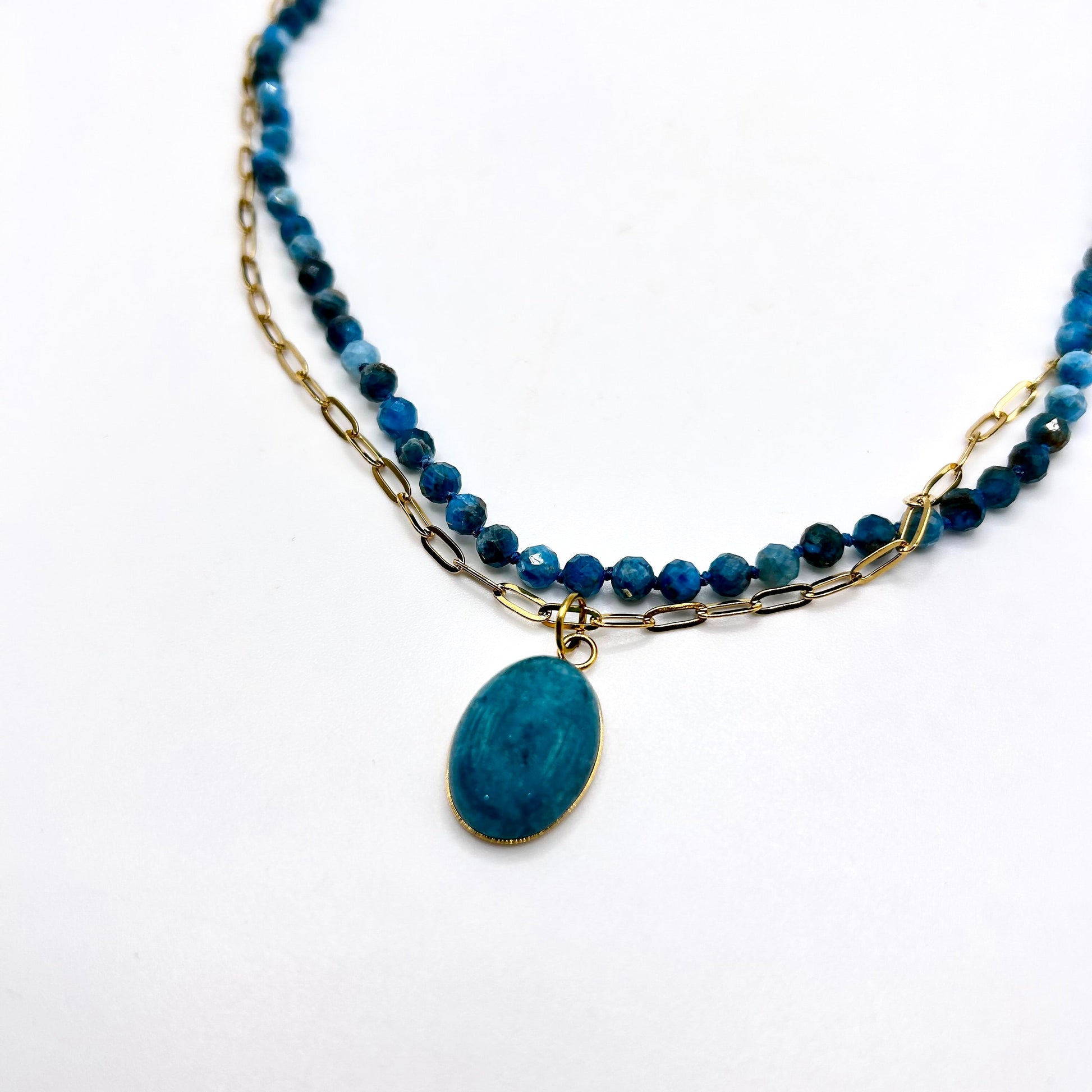 Hand Knotted Double Strand Apatite Necklace - T. Randall Jewelry