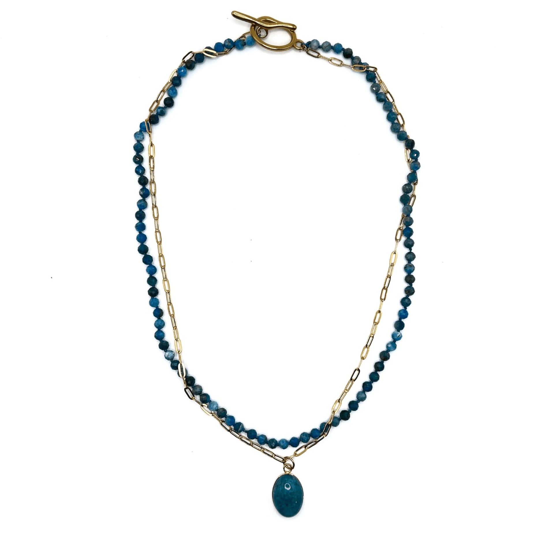 Hand Knotted Double Strand Apatite Necklace - T. Randall Jewelry