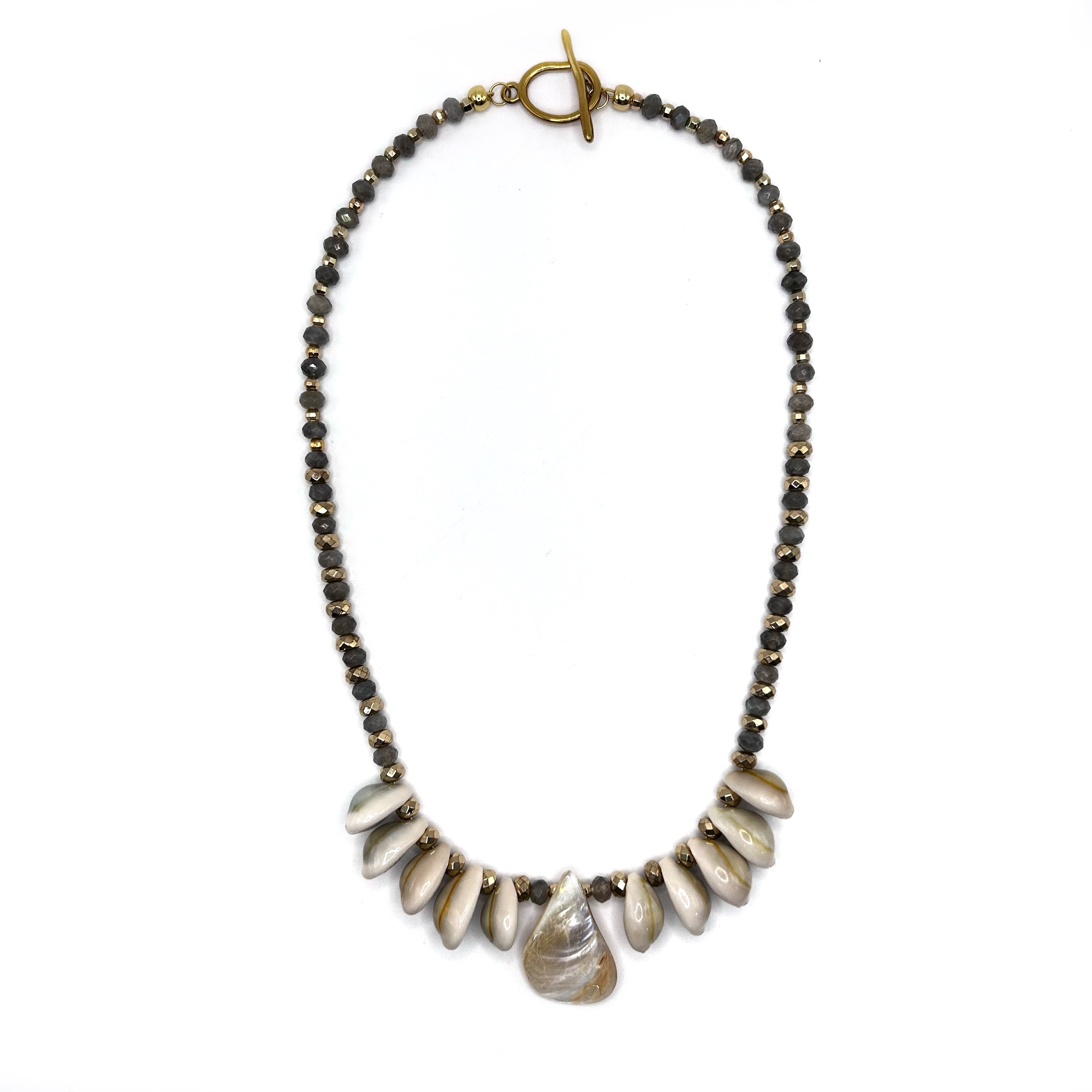 Labradorite and Shell Statement Necklace - T. Randall Jewelry