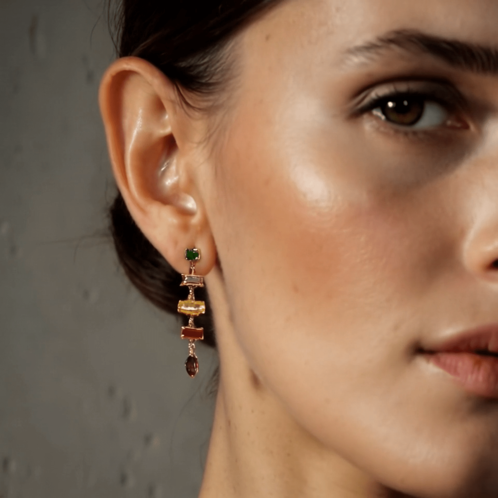 Multi - Colored CZ Dainty Drop Earrings - T. Randall Jewelry