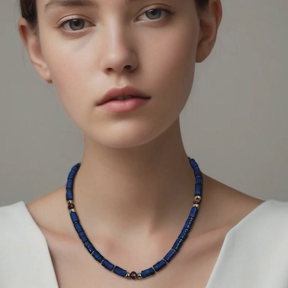 Load video: Mosaic Collar Necklace - Midnight