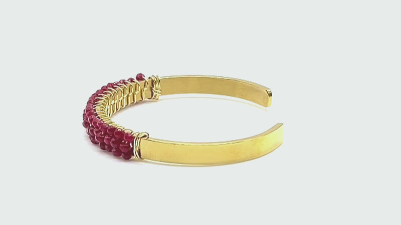 red crystal cuff bracelet