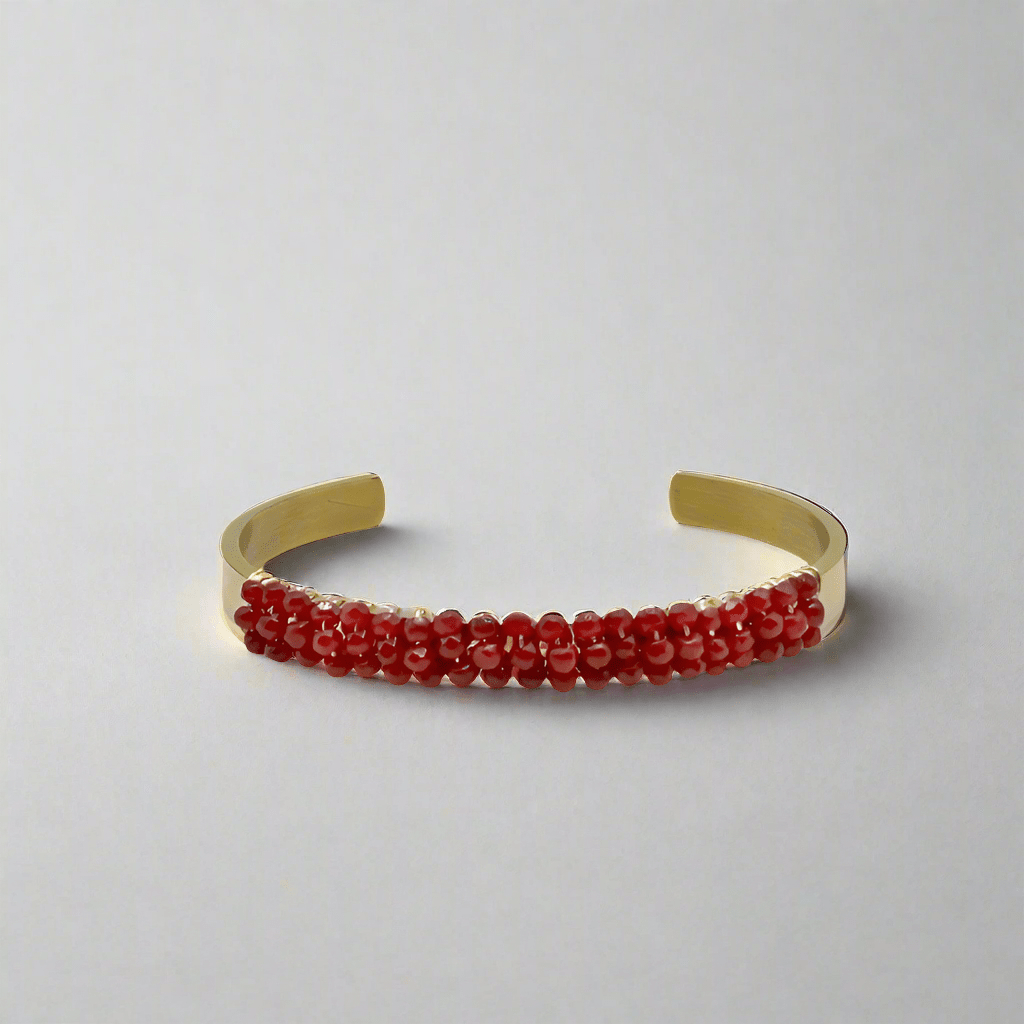 Red Crystal Wrapped Cuff Bracelet - T. Randall Jewelry