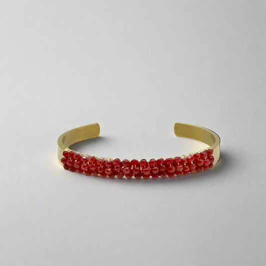 red crystal cuff bracelet - T. Randall Jewelry