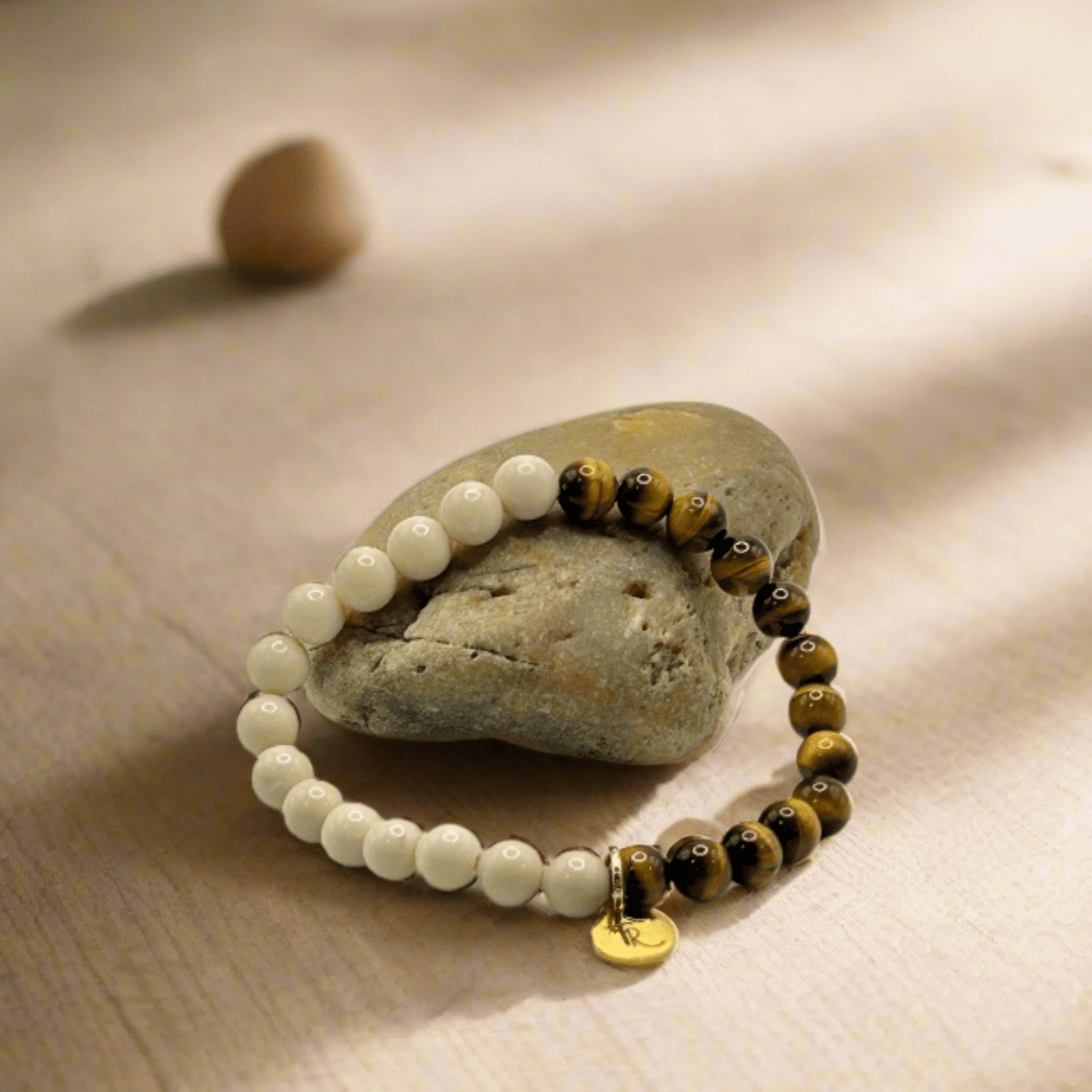 Riverstone Tiger's Eye Beaded Stretch Bracelet - T. Randall Jewelry
