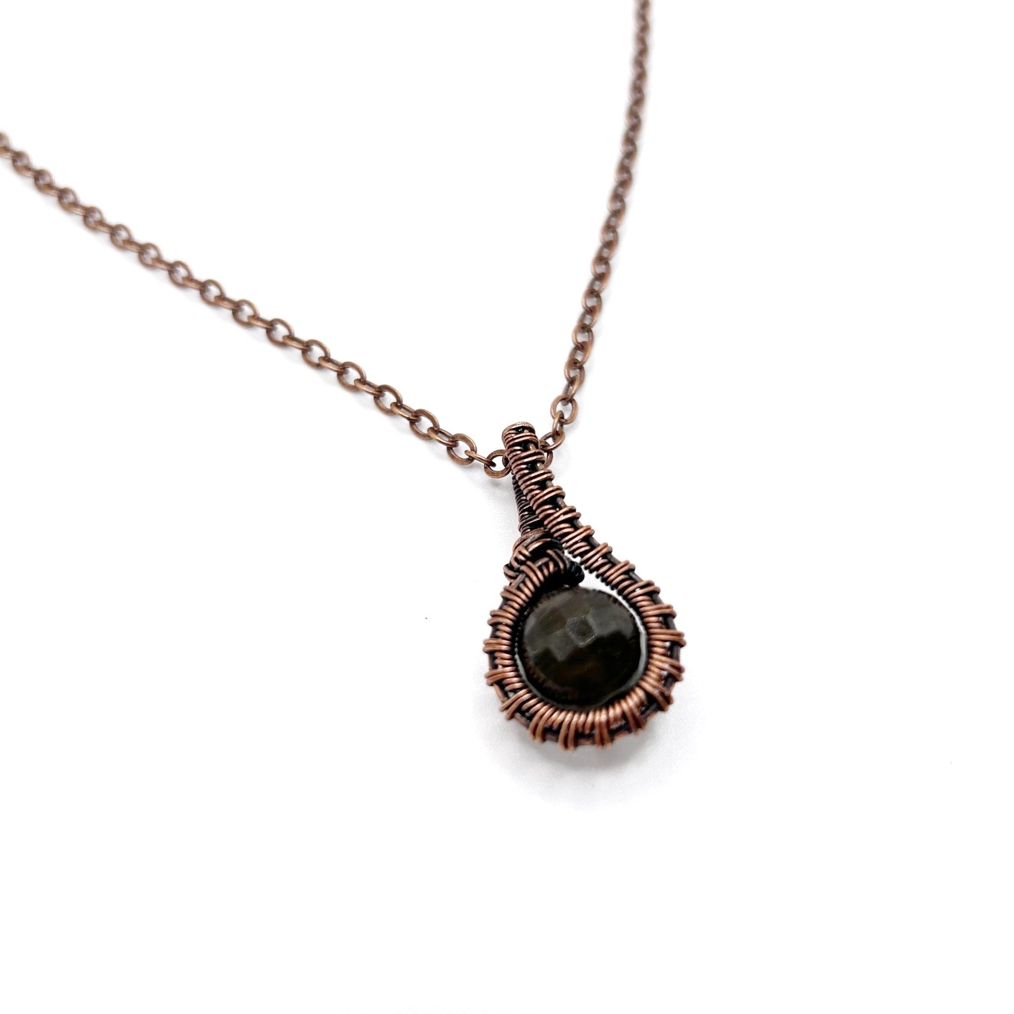 Wire Wrapped Labradorite Copper Pendant Necklace - T. Randall Jewelry