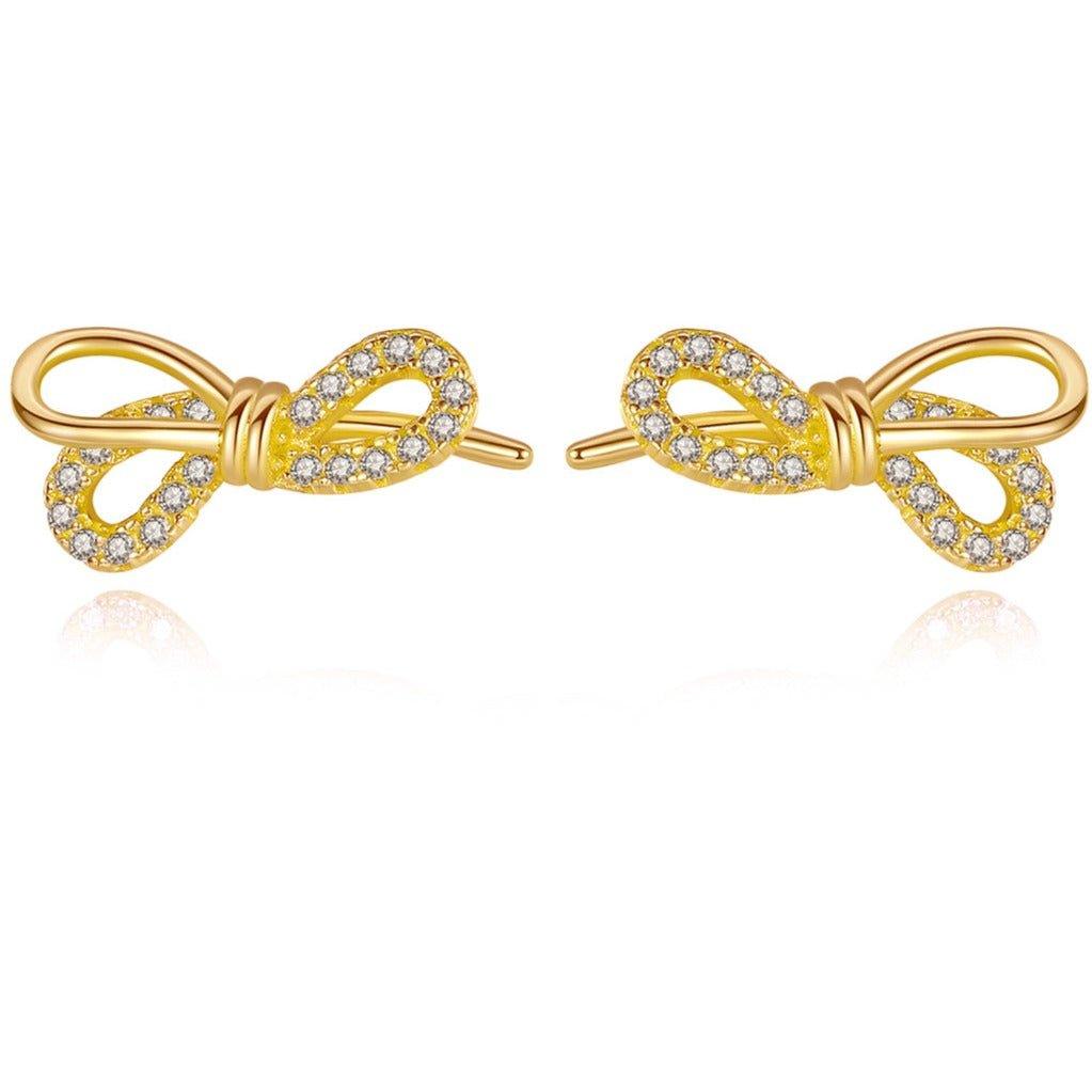 Bow Knot Stud Earrings in Sterling Silver - T. Randall Jewelry