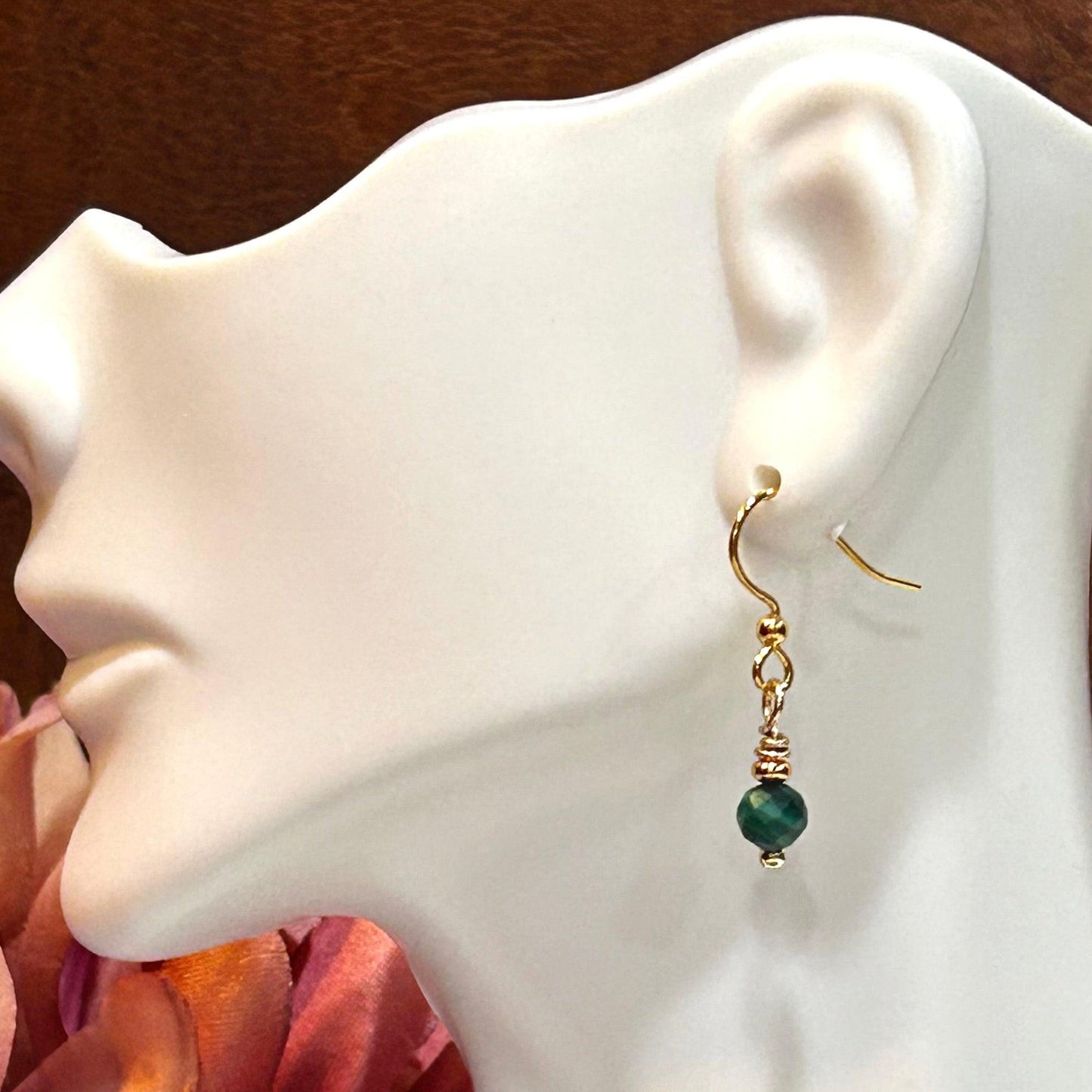Faceted Malachite Drop Earrings - T. Randall Jewelry