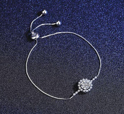 Moissanite Diamond Bolo Bracelet Sterling Silver - T. Randall Jewelry