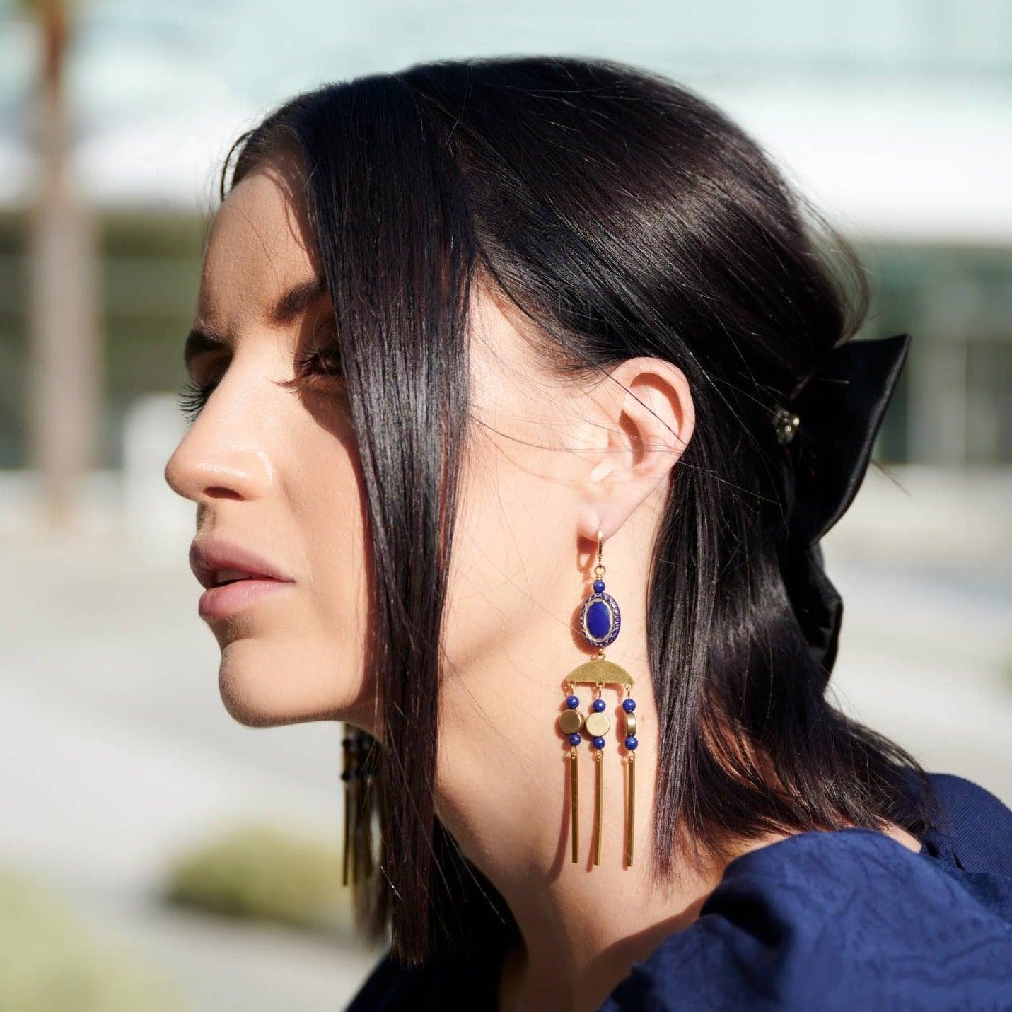 The Emelina Lapis Earring - T. Randall Jewelry
